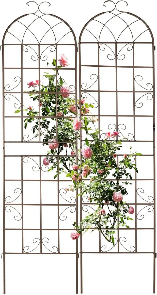 Garden Trellis Set of 2 220 x 52 cm Metal Support - Image 1