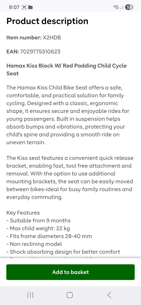 Child Cycle Seat - Image 4