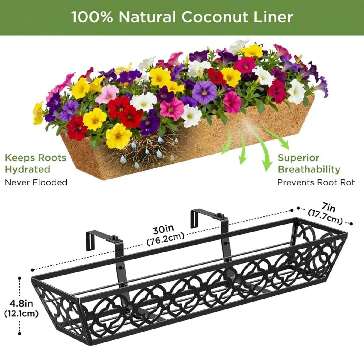 4Pcs 76.2cm/30in Large Hanging Flower Baskets - Image 3