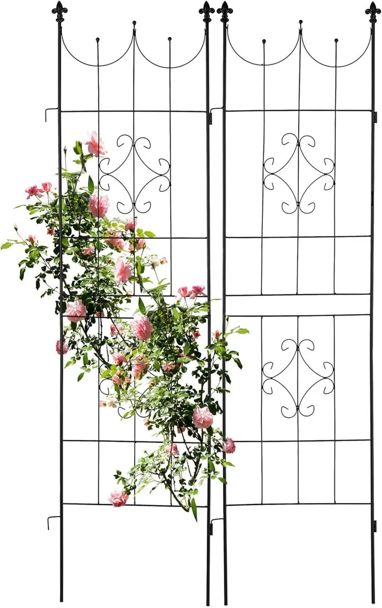 Garden Trellis Set of 2 183 x 46 cm Metal Support - Image 1