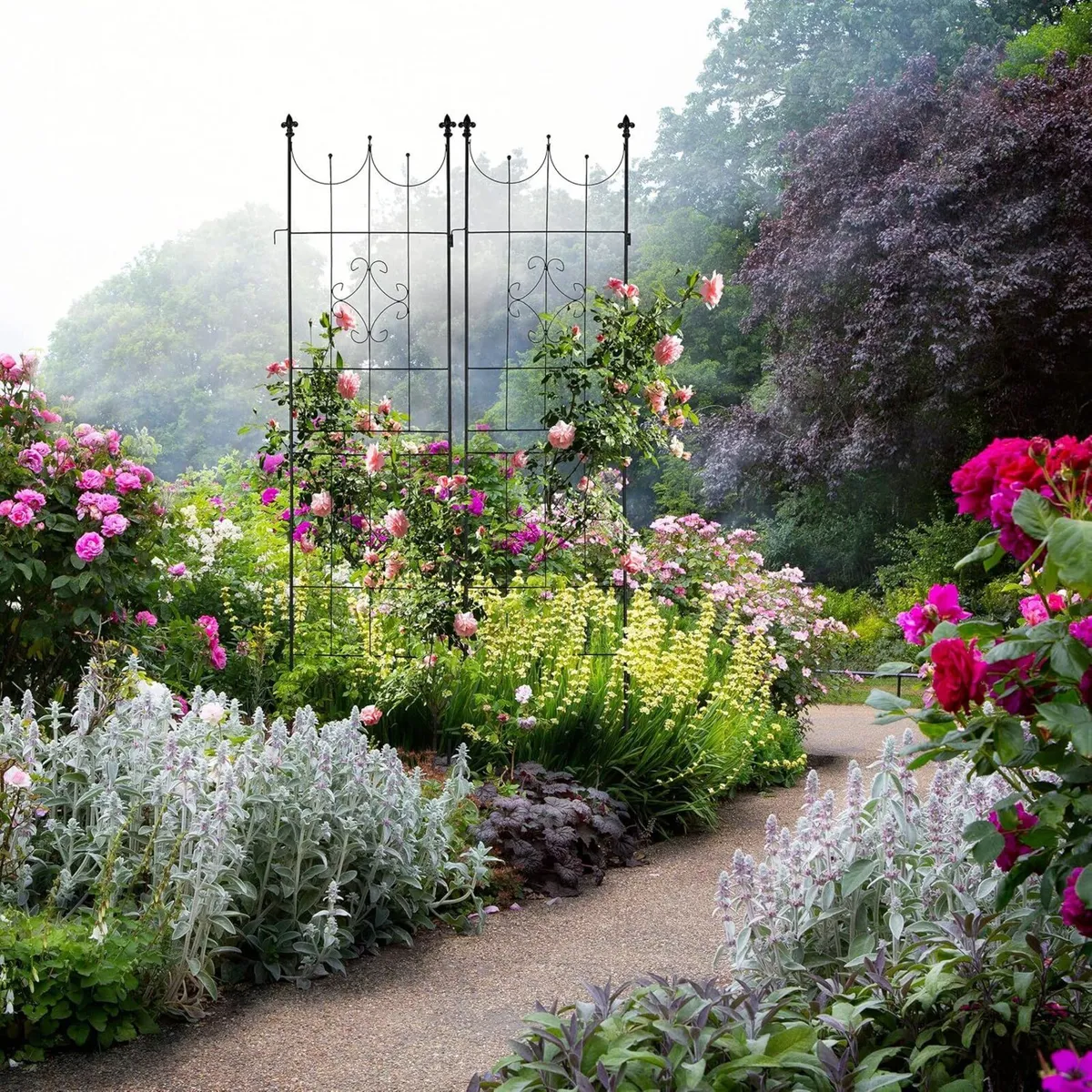 Garden Trellis Set of 2 183 x 46 cm Metal Support - Image 2