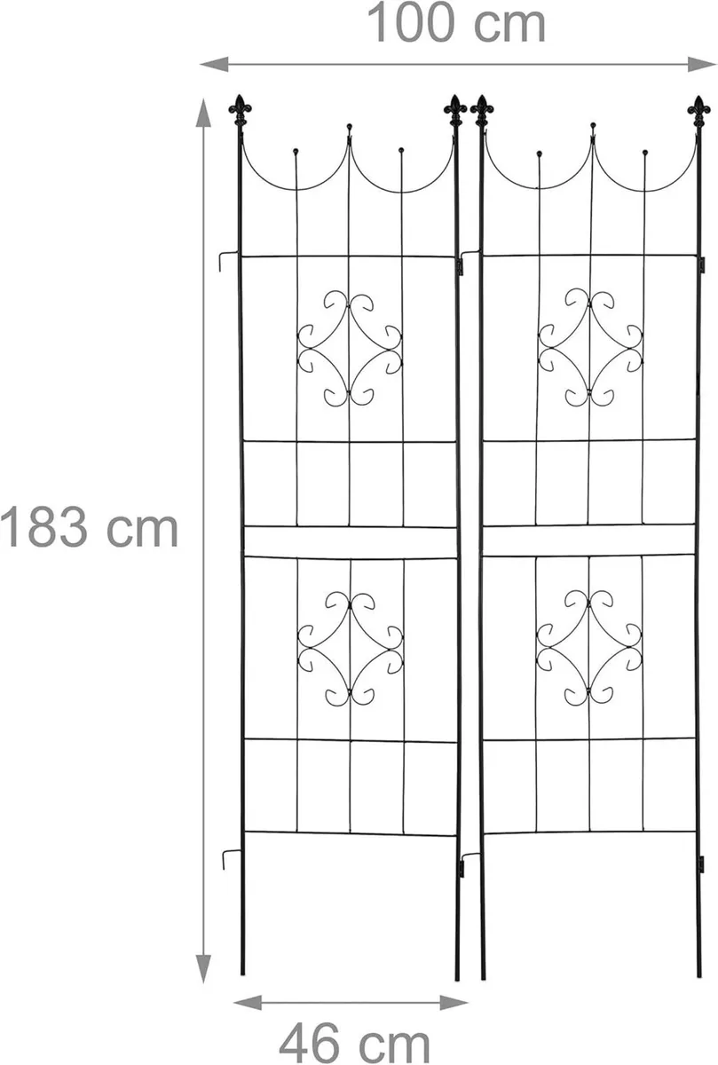 Garden Trellis Set of 2 183 x 46 cm Metal Support - Image 3