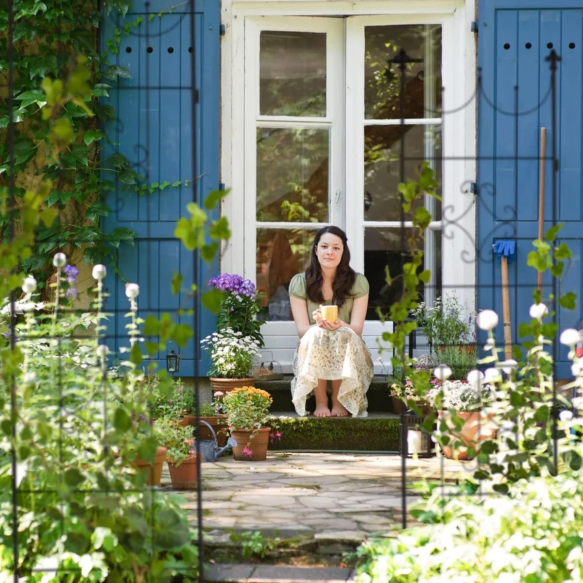 Garden Trellis Set of 2 183 x 46 cm Metal Support - Image 4