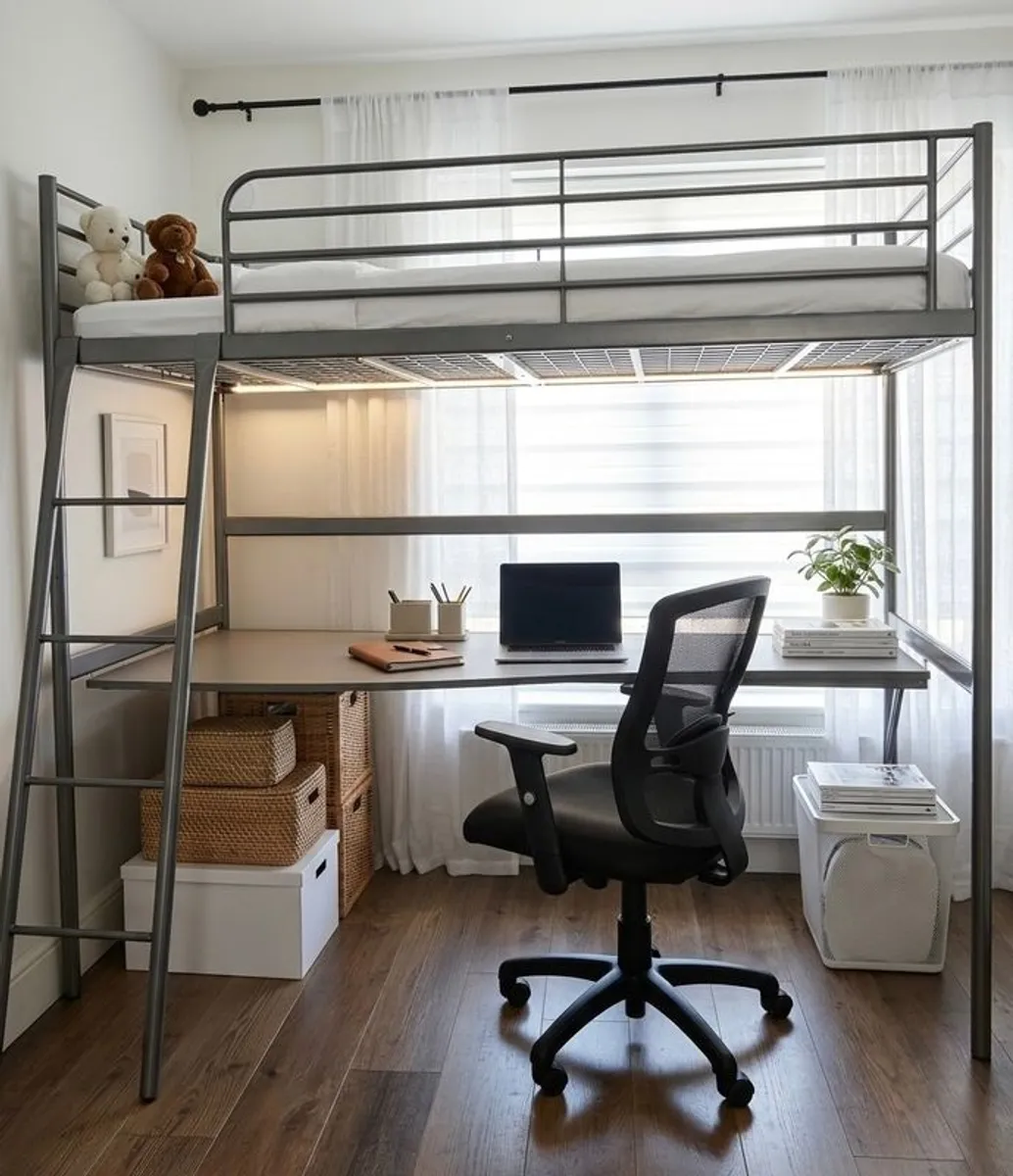 Bunk bed (IKEA - with Desk & Mattress)