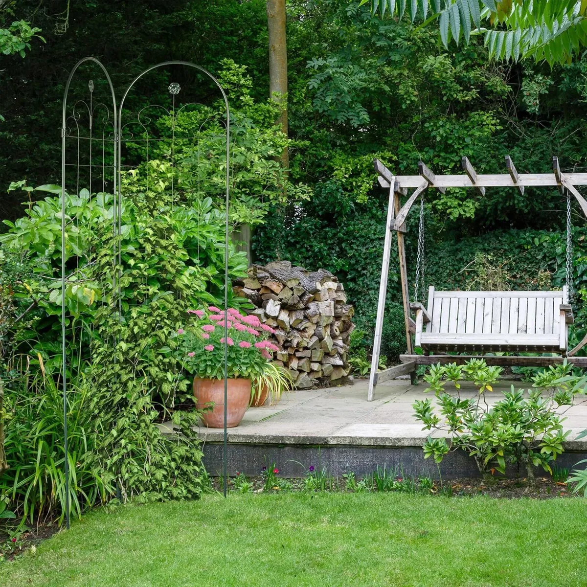 Garden Trellis Set of 2 HxW 220 x 50 cm Metal - Image 2