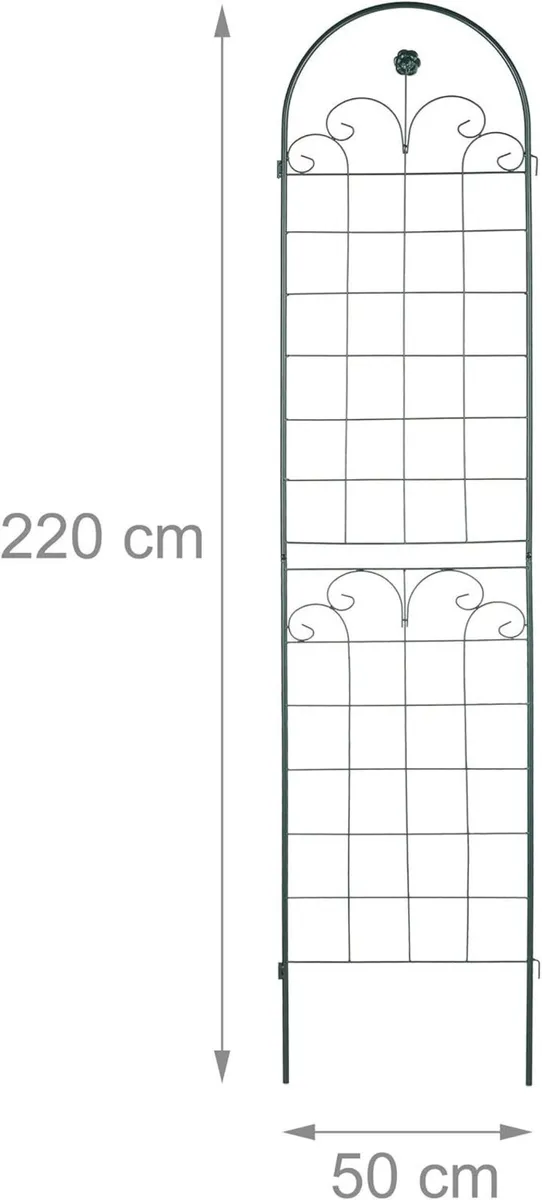 Garden Trellis Set of 2 HxW 220 x 50 cm Metal - Image 3