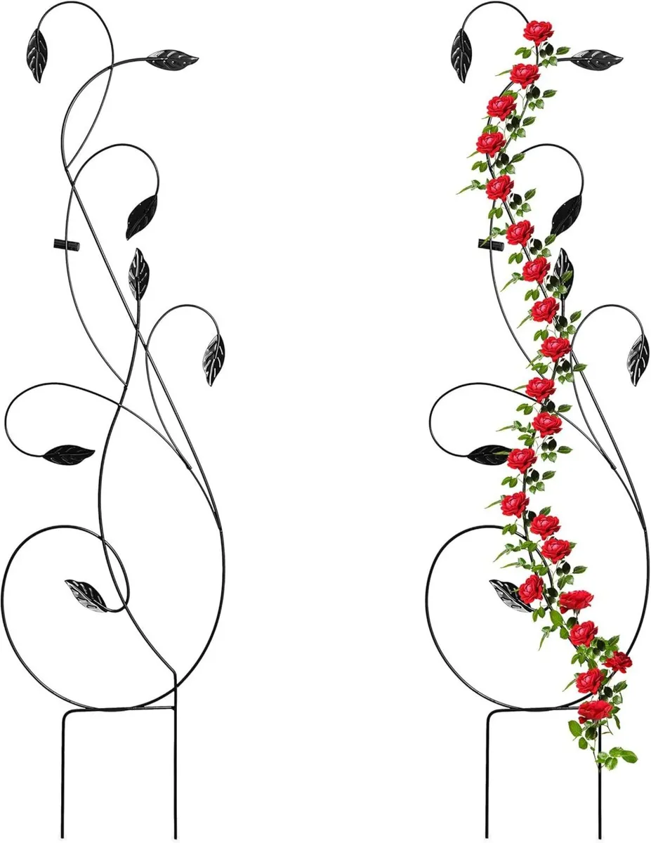 Set of 2 Metal Trellises for Climbing Plants - Image 1