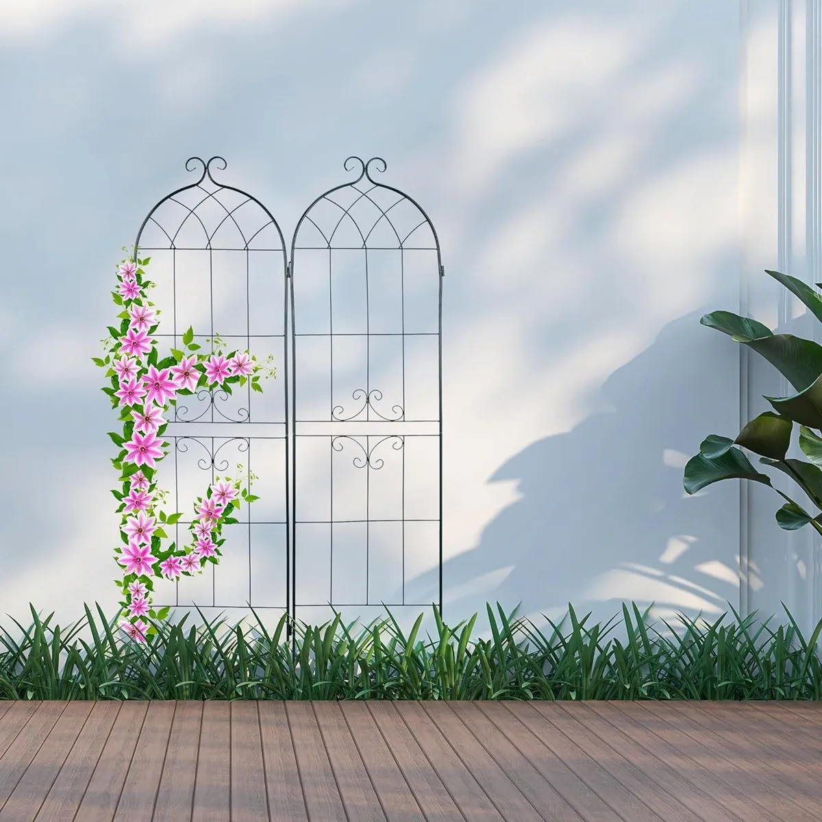 Trellis Set of 2 Metal 180 x 50 cm Garden - Image 2