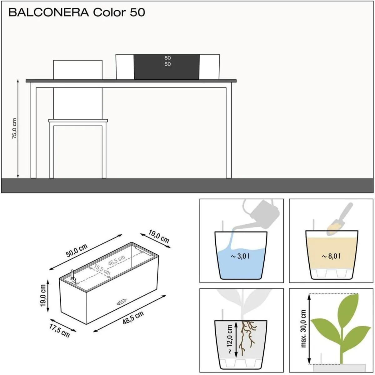 Set of 2 BALCONERA Color 50 Self Watering Planter - Image 3