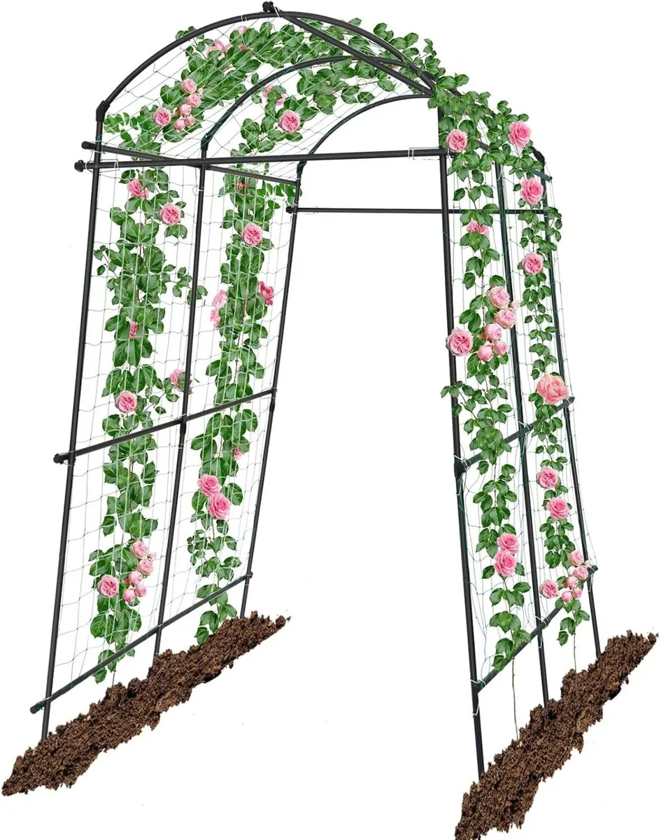 7 Feet Garden Arch Trellis for Climbing Plants - Image 1