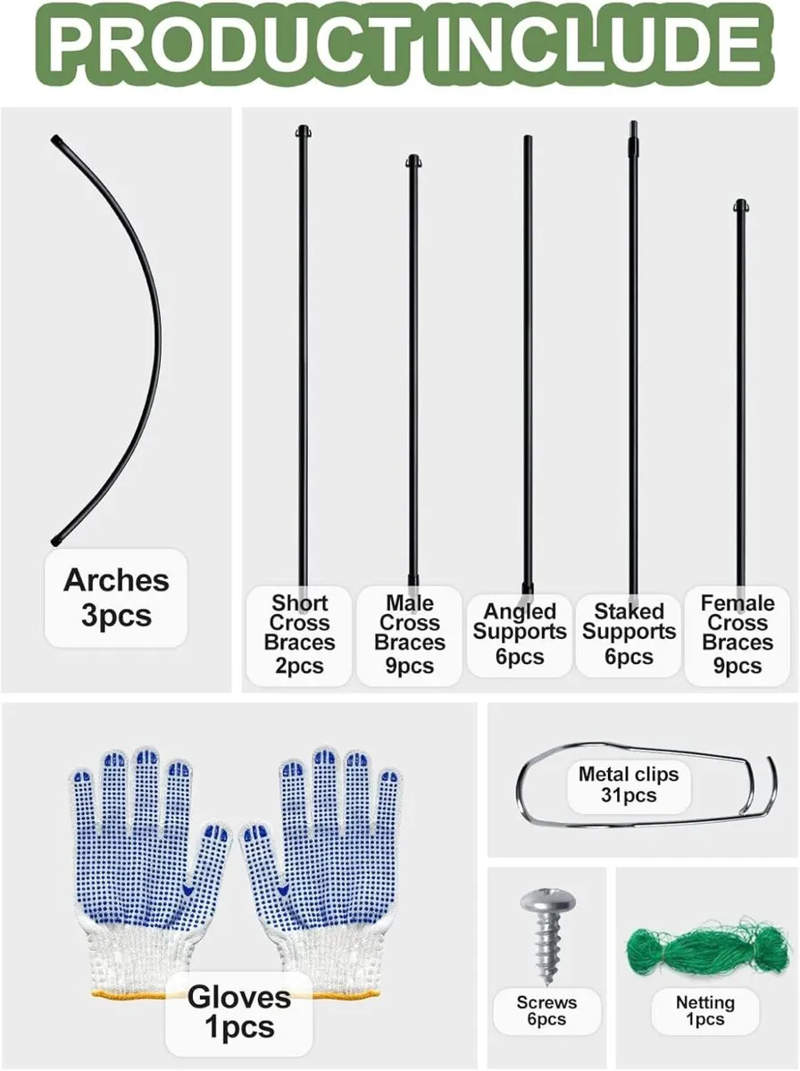 7 Feet Garden Arch Trellis for Climbing Plants - Image 4
