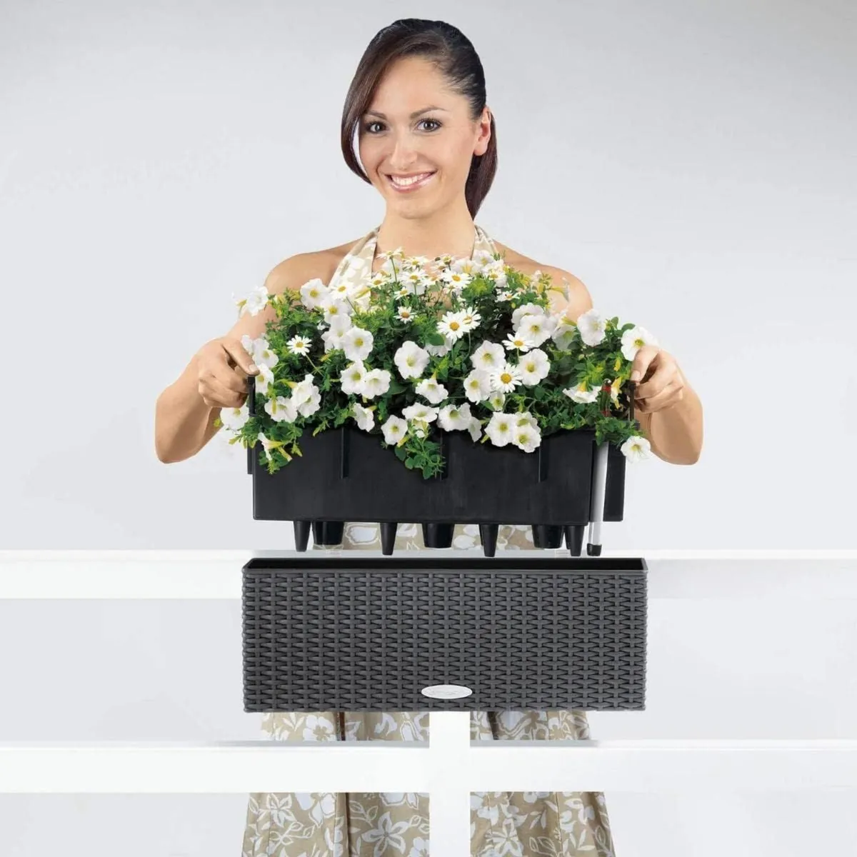 Self Watering Pot BALCONERA Cottage 50 Mocha - Image 2