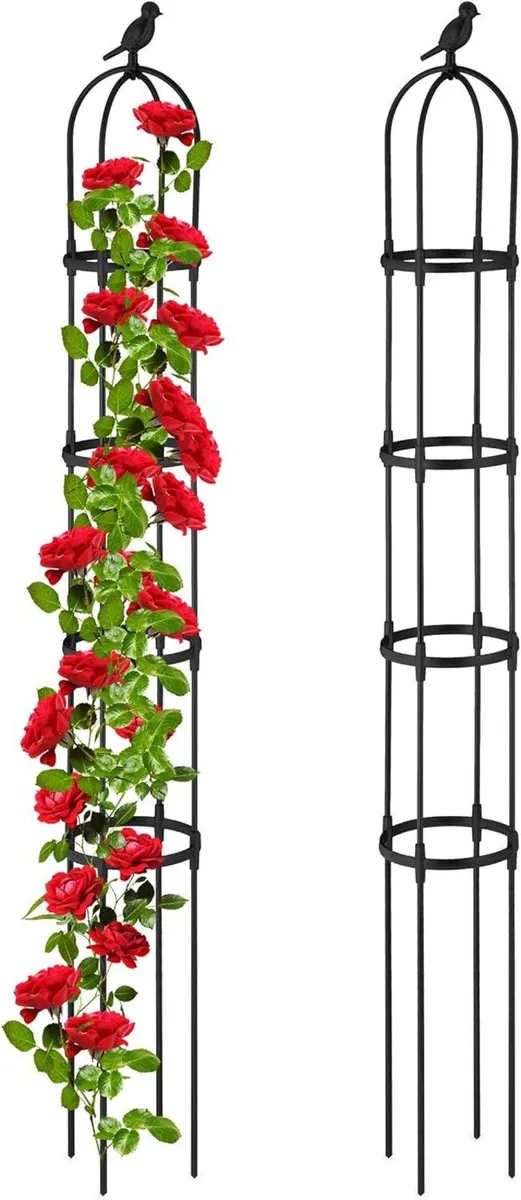 Garden Obelisk Set of 2 H x D: 188 24 cm Climbing - Image 1