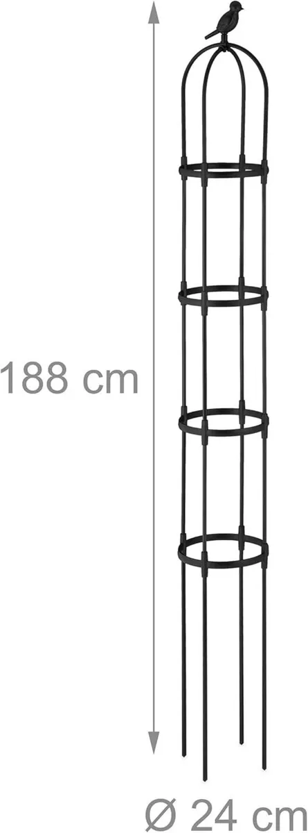 Garden Obelisk Set of 2 H x D: 188 24 cm Climbing - Image 3