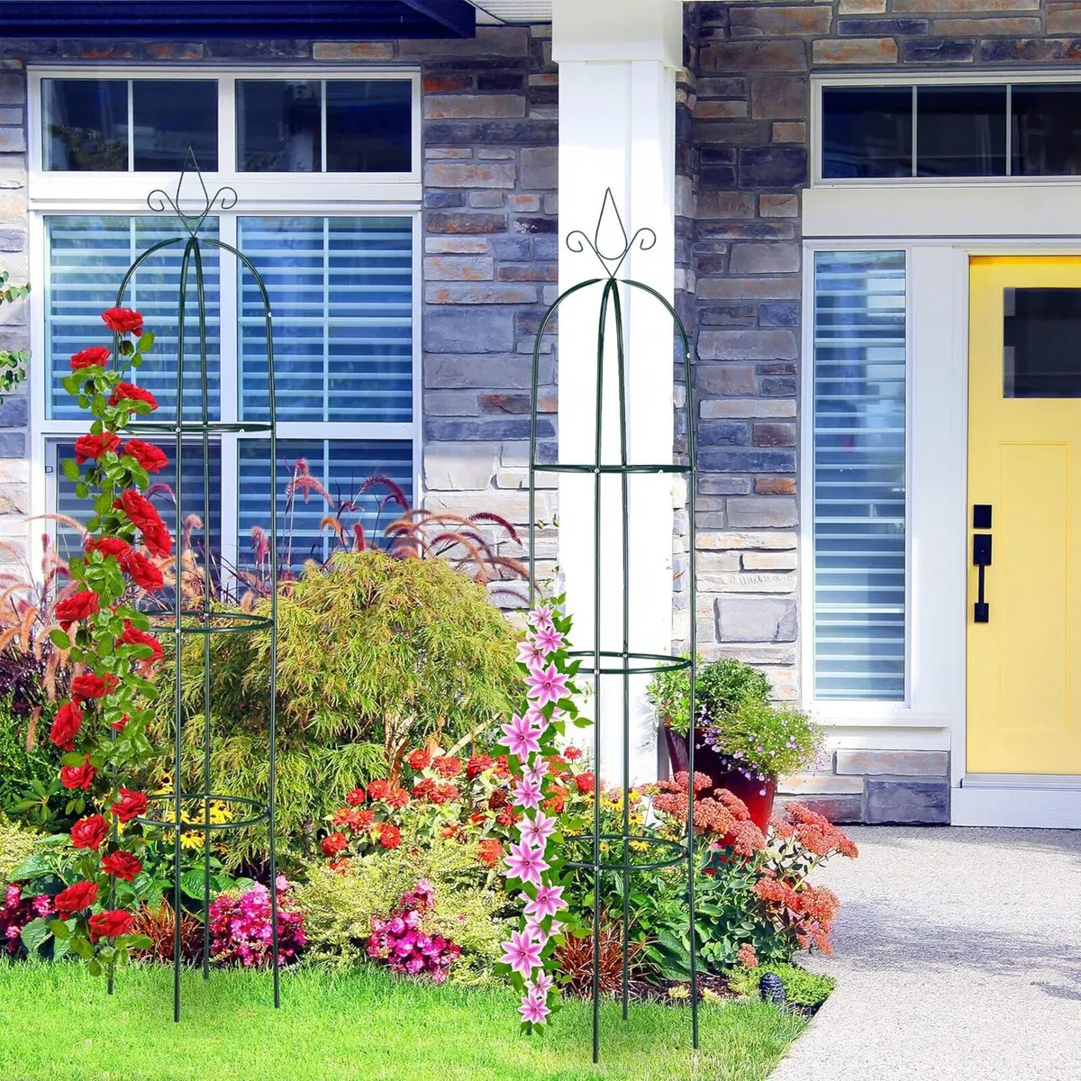 Set of 2 Garden Obelisks 200cm Tall Support for - Image 2