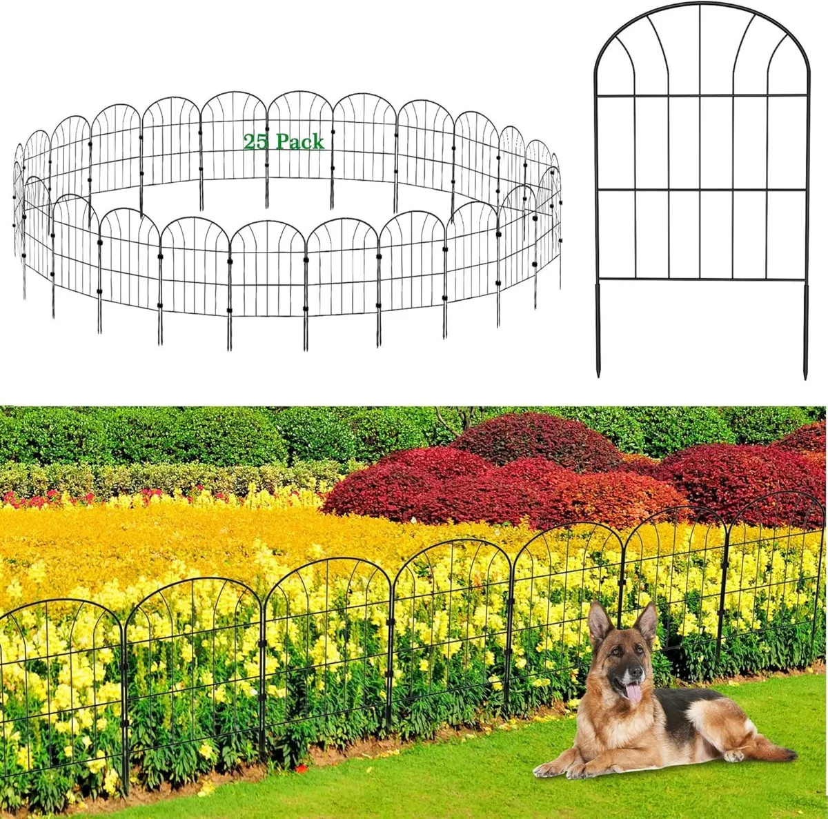 Decorative Garden Fence 33cm Wide x 60cm High (25 - Image 1