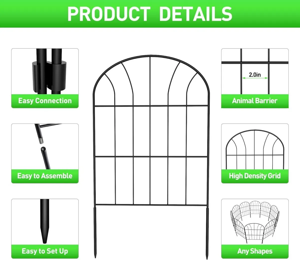 Decorative Garden Fence 33cm Wide x 60cm High (25 - Image 4