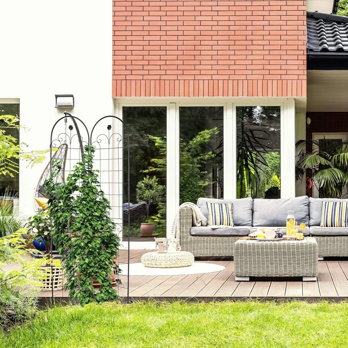 Garden Trellis Set of 2 HxW 220 x 50 cm Metal - Image 2