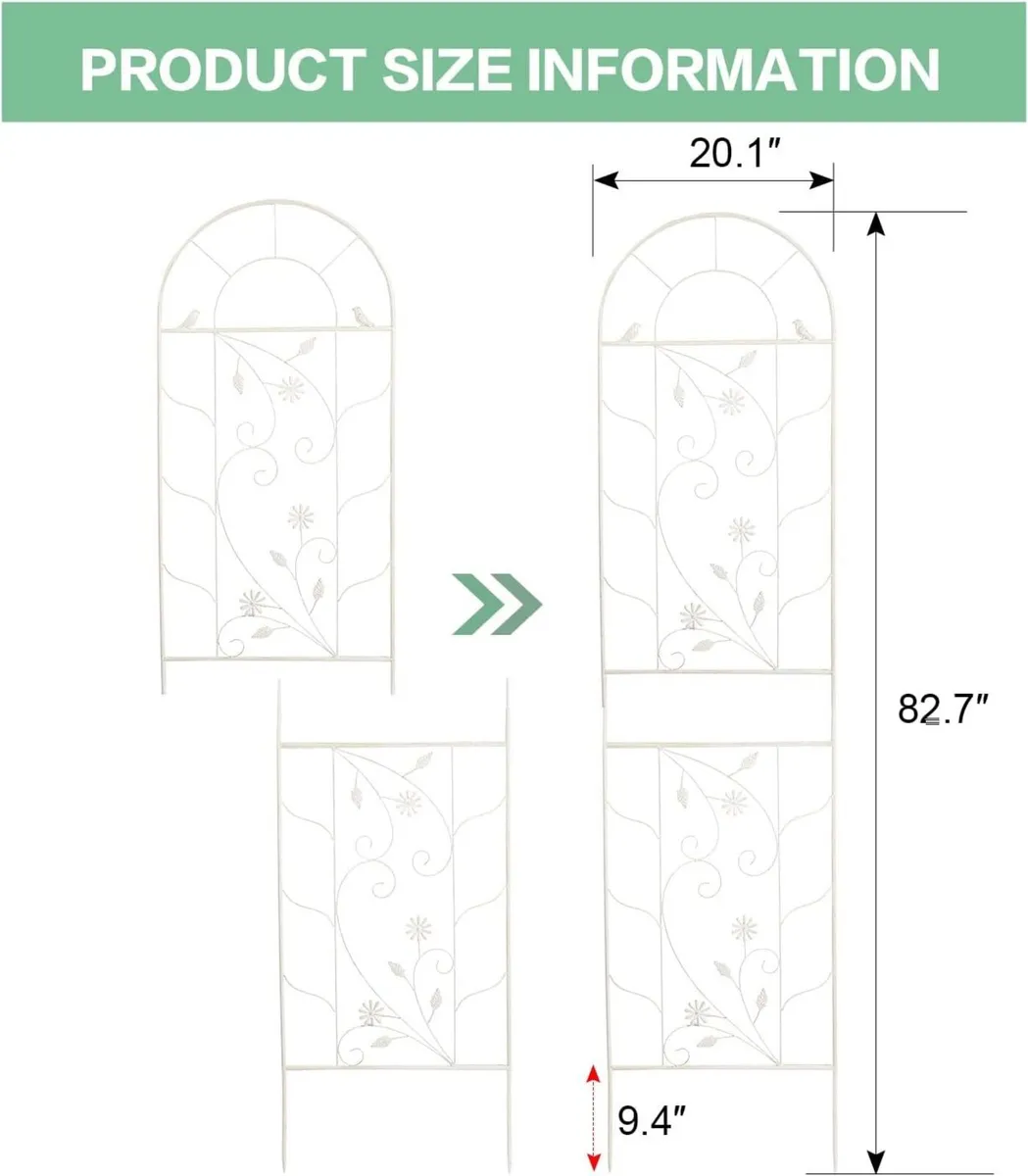 Large Wrought Iron Garden Trellises for Climbing - Image 2
