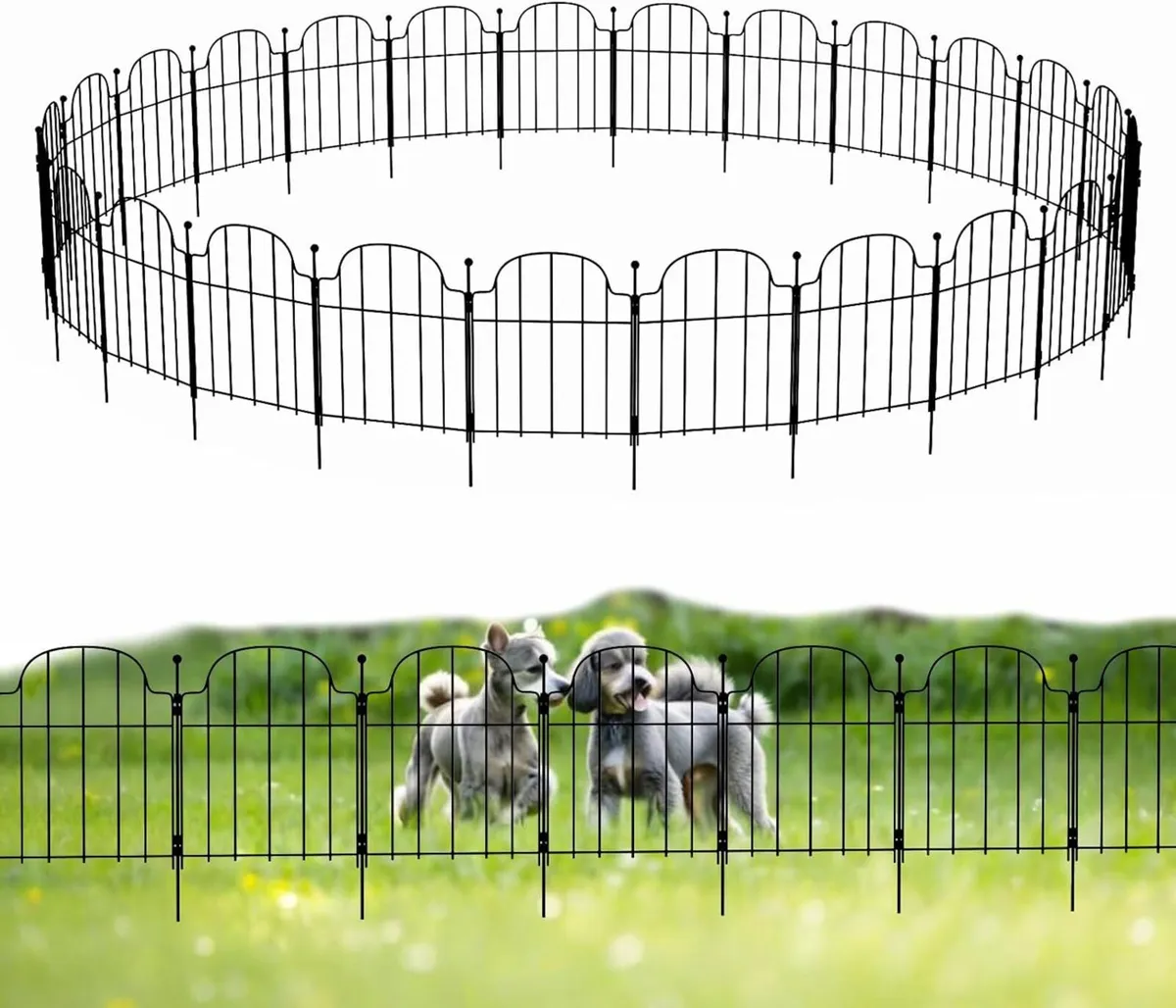 Metal Garden Fence Panels 25Pack No Dig Temporary - Image 1