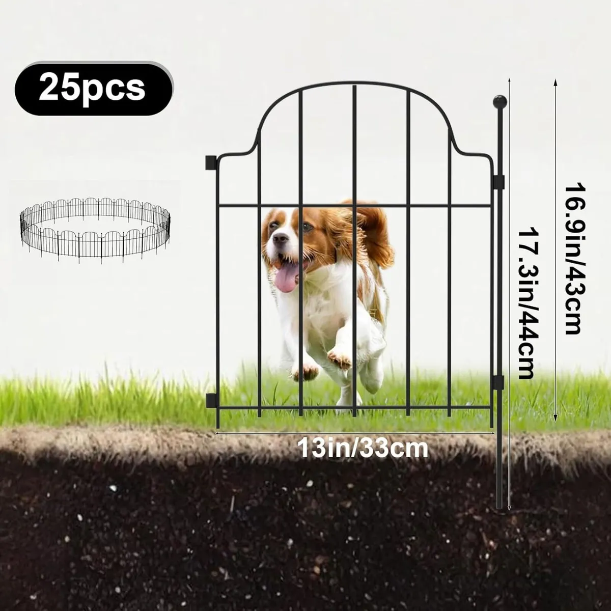 Metal Garden Fence Panels 25Pack No Dig Temporary - Image 3
