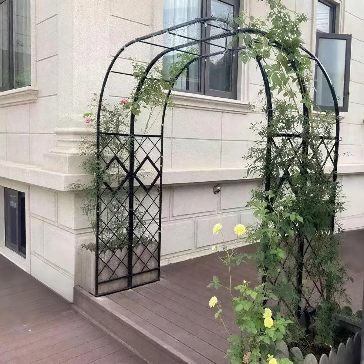 Metal Garden Arch Heavy Duty Arbour Steel Frame - Image 1