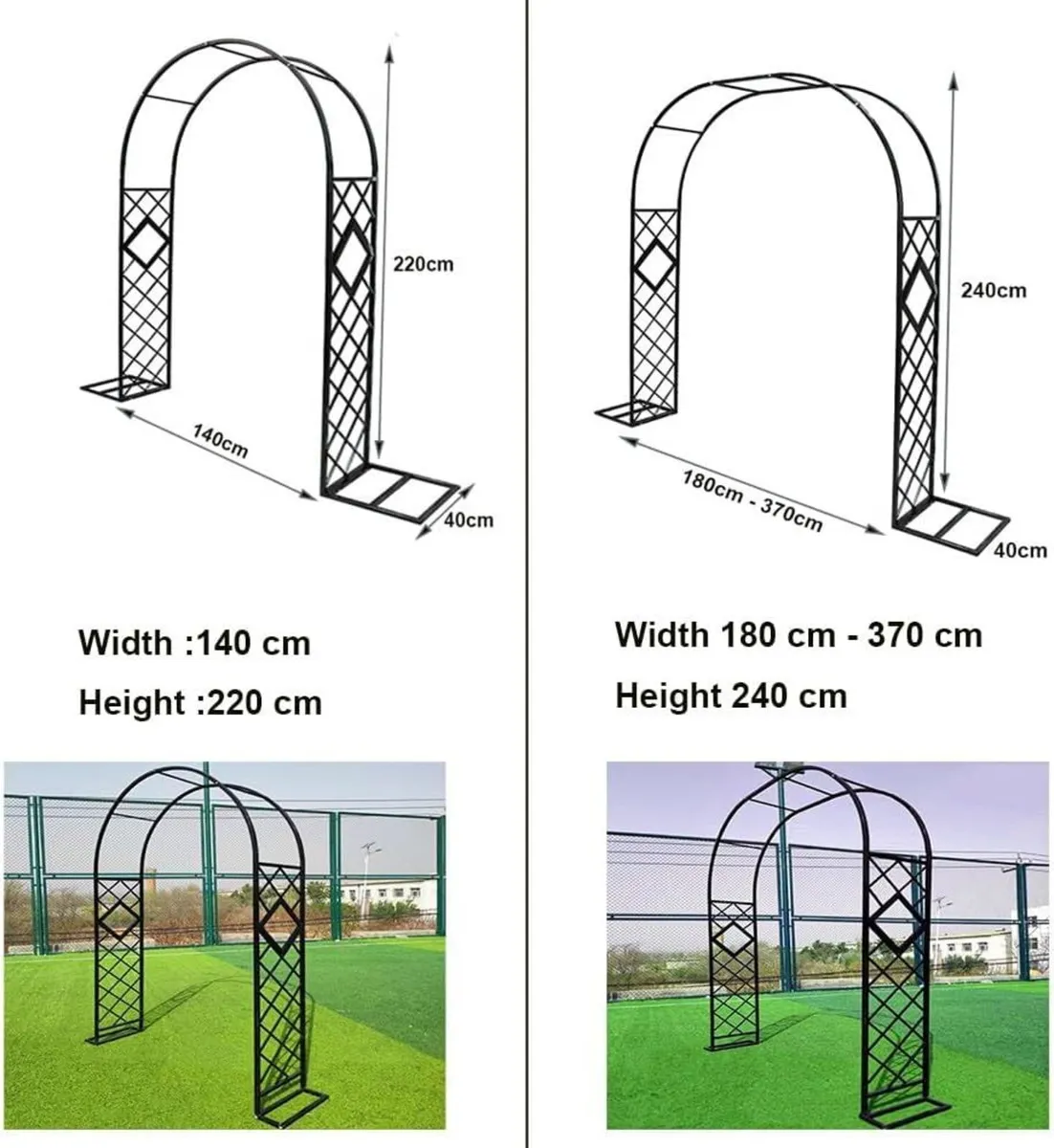 Metal Garden Arch Heavy Duty Arbour Steel Frame - Image 2