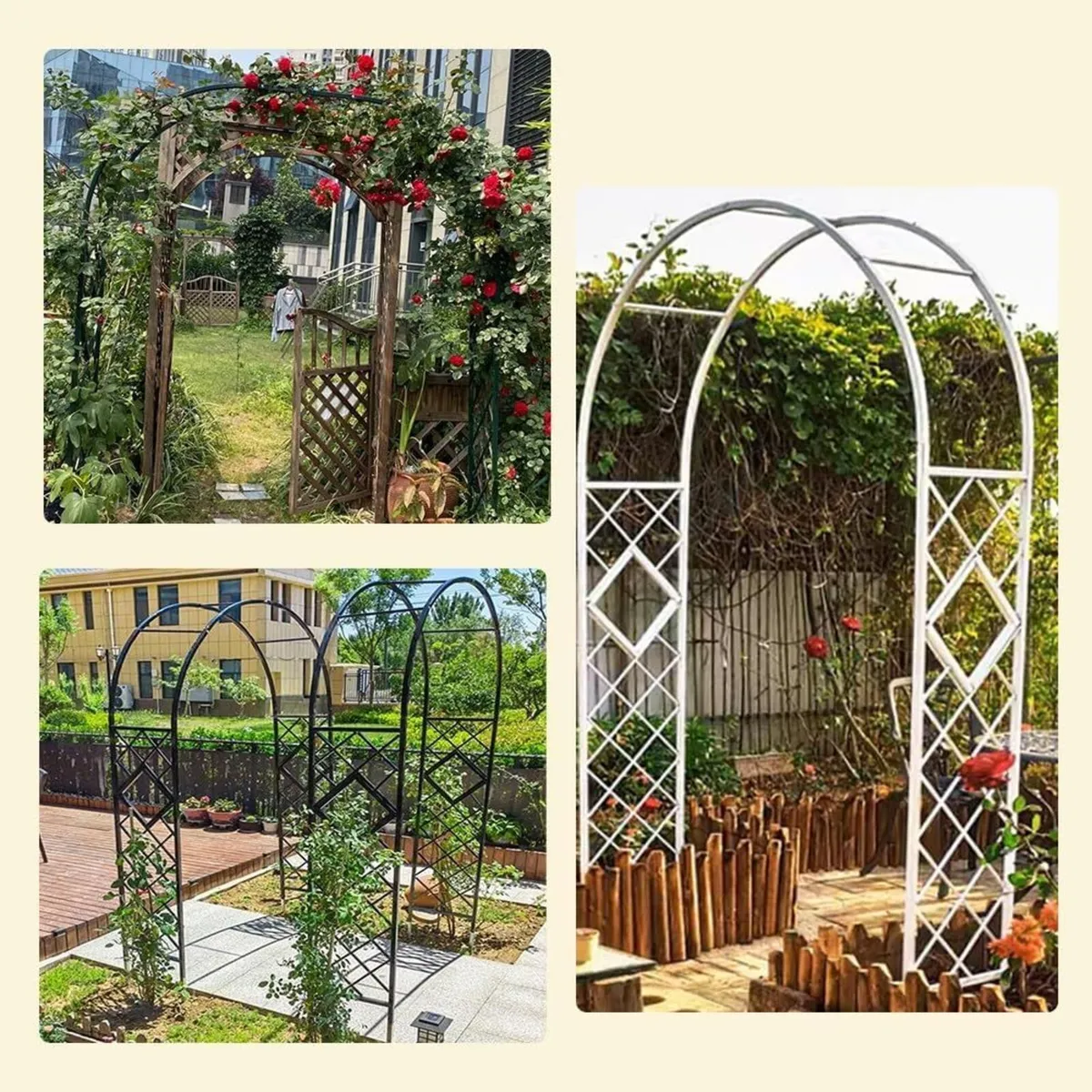 Metal Garden Arch Heavy Duty Arbour Steel Frame - Image 4