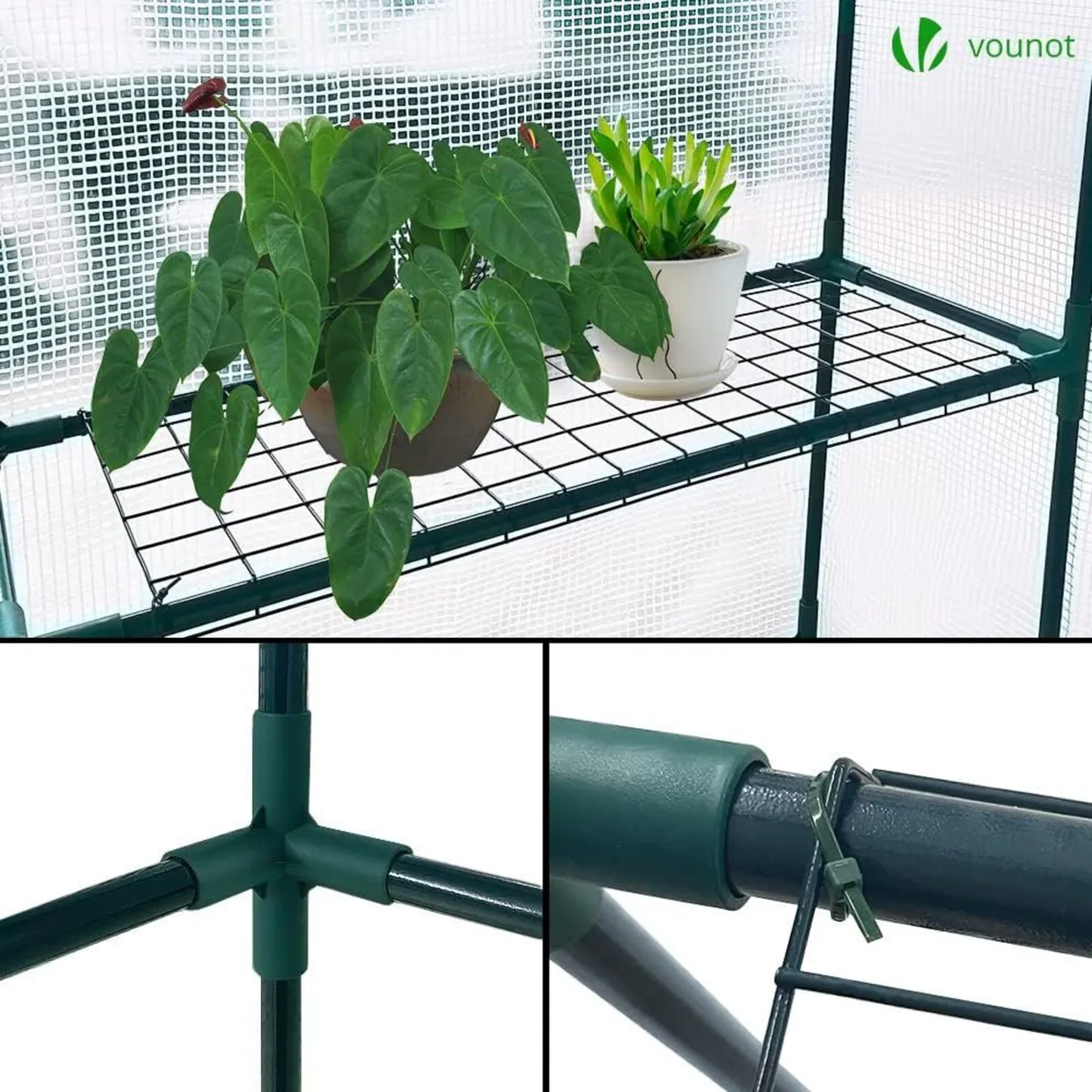 Walk In Greenhouse with Shelves Roll up Zip Panel - Image 4