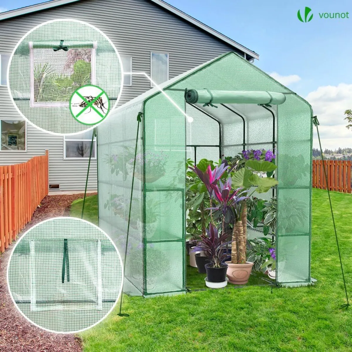 ® Walk In Greenhouse with Shelves Portable - Image 3