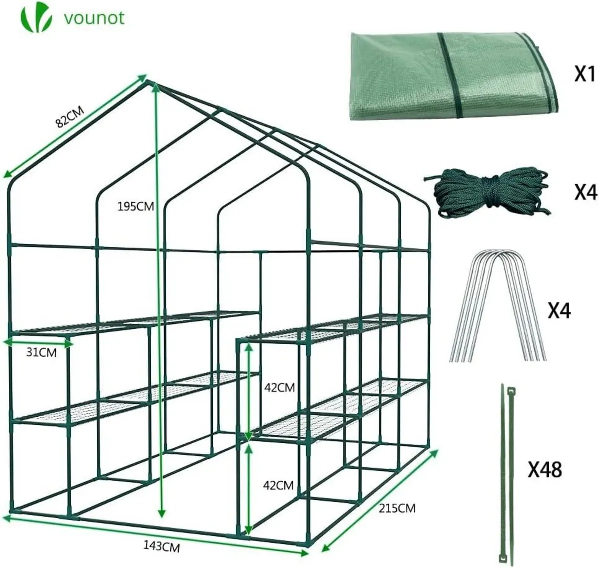 ® Walk In Greenhouse with Shelves Portable - Image 2
