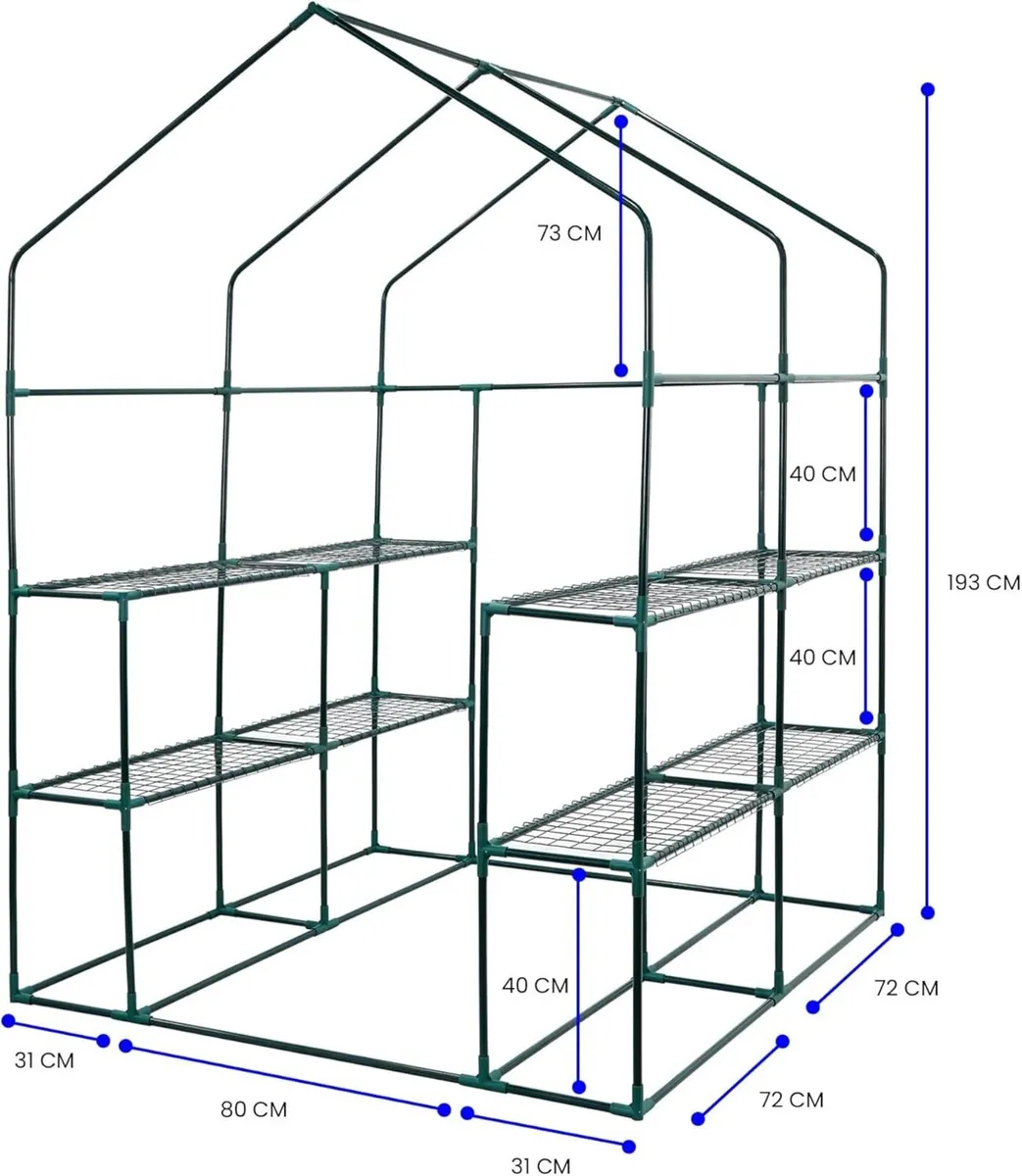 Greenhouse with Waterproof Cover PE Steel Green – - Image 2