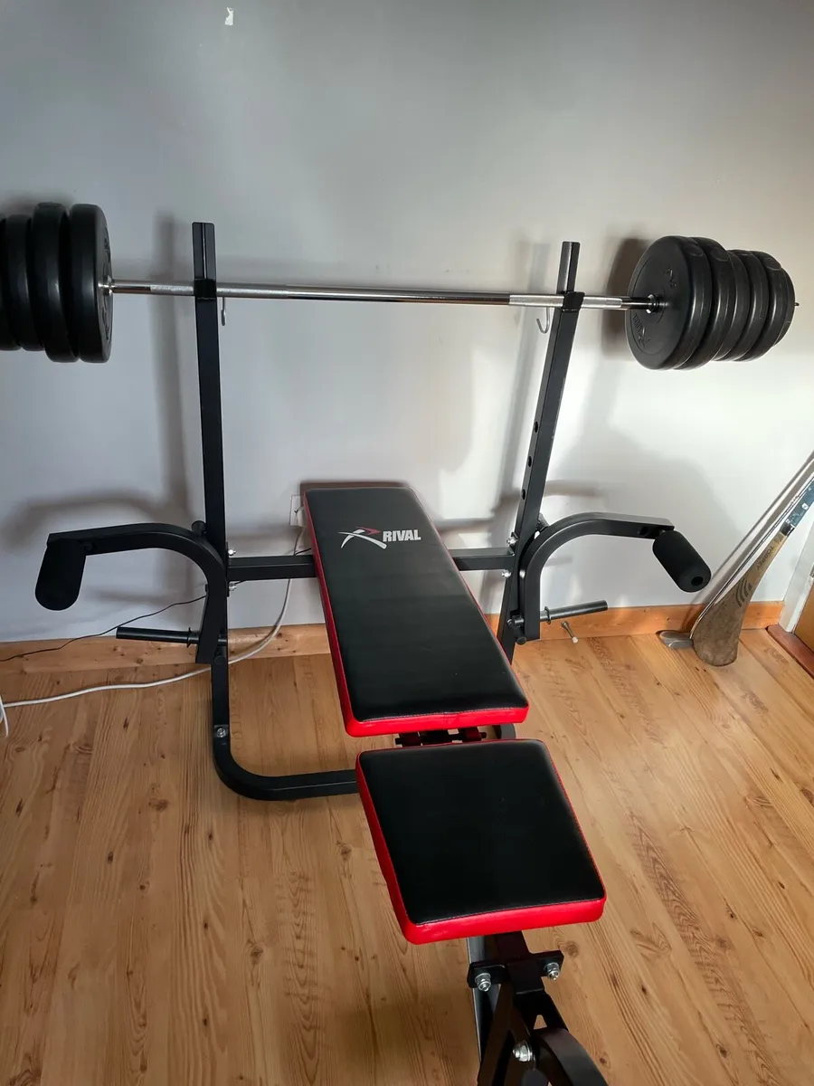 Weight bench set with barbell + dumbells - Image 2