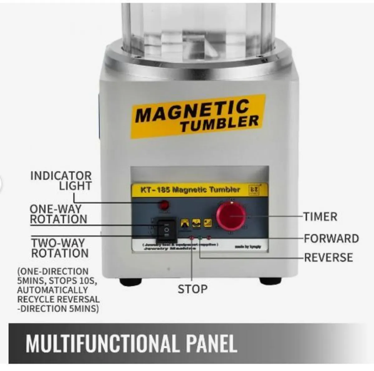 KT-185 Magnetic Tumbler 180mm Jewelry Polisher - Image 3