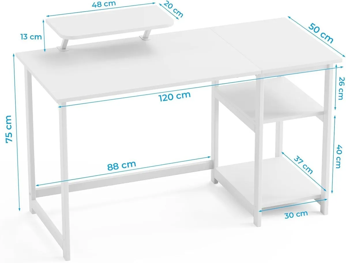 Computer Desk with Monitor Stand 120cm Home - Image 3