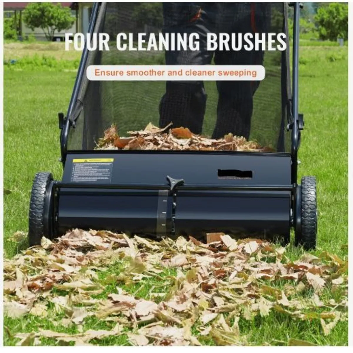 Push Lawn Sweeper, 21inch Leaf & Grass Collector - Image 1