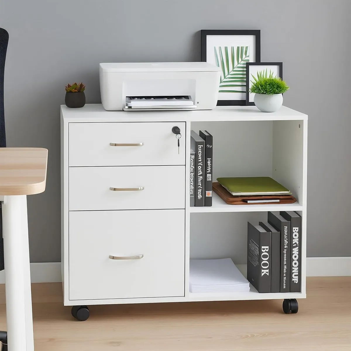 Rolling Container 3 Drawers 2 Compartments - Image 2