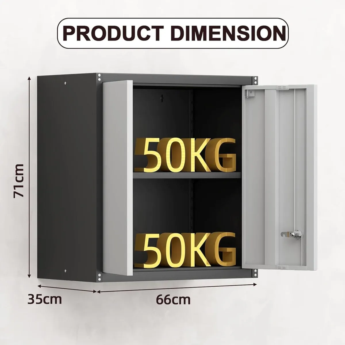 Metal Wall Cabinet Steel Garage Cabinets Mounted - Image 3