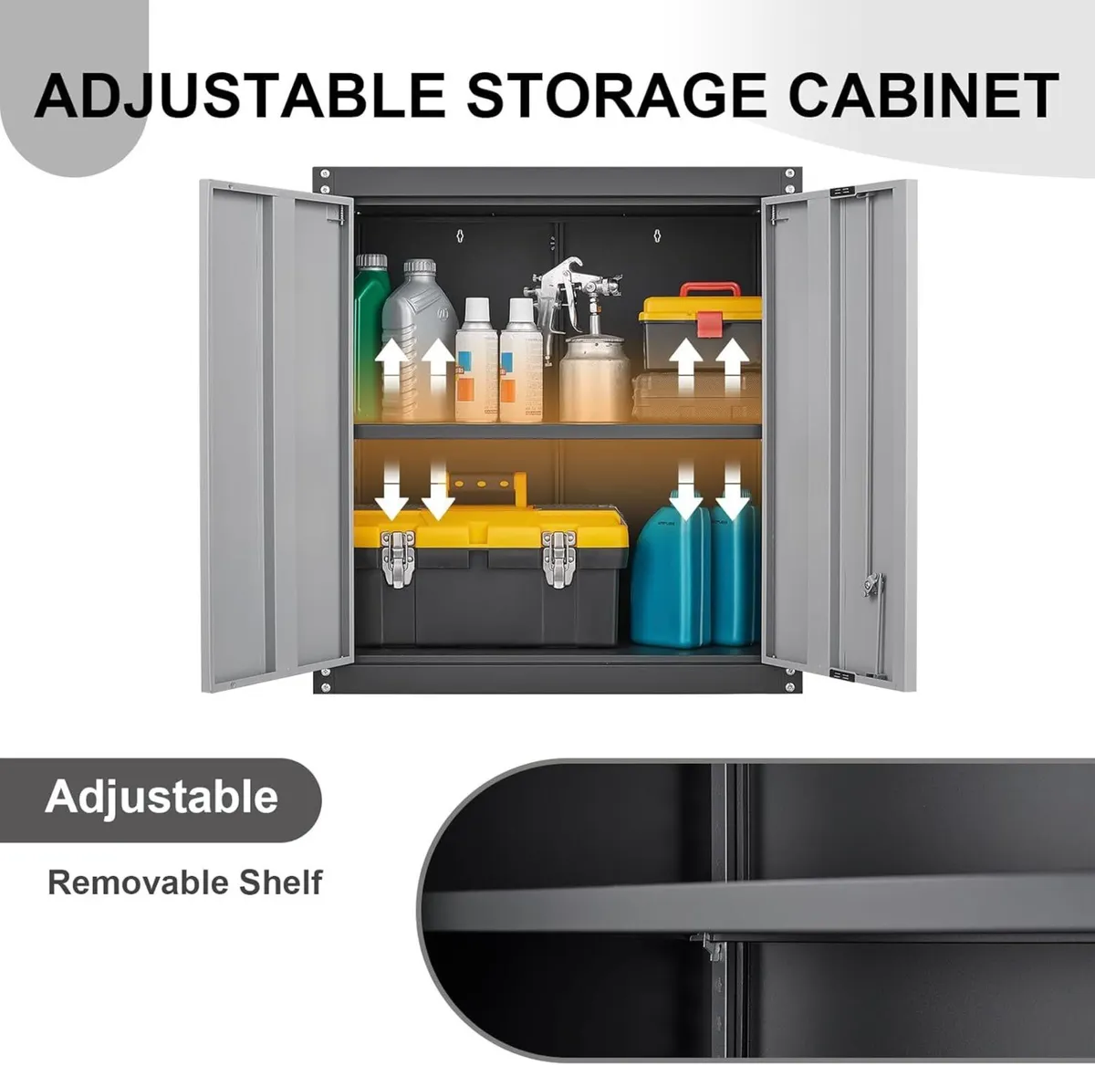 Metal Wall Cabinet Steel Garage Cabinets Mounted - Image 4