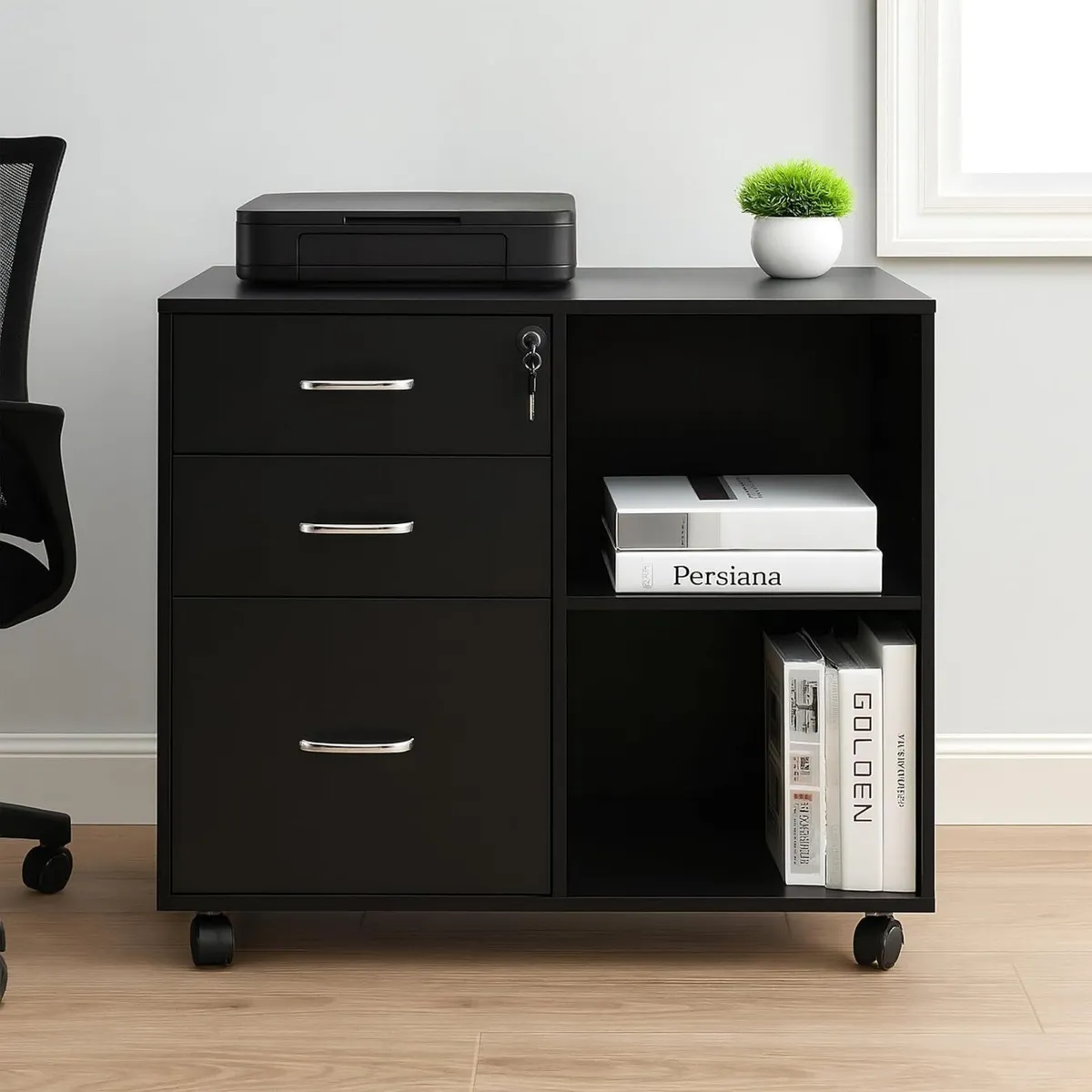 Rolling Container 3 Drawers 2 Compartments - Image 2