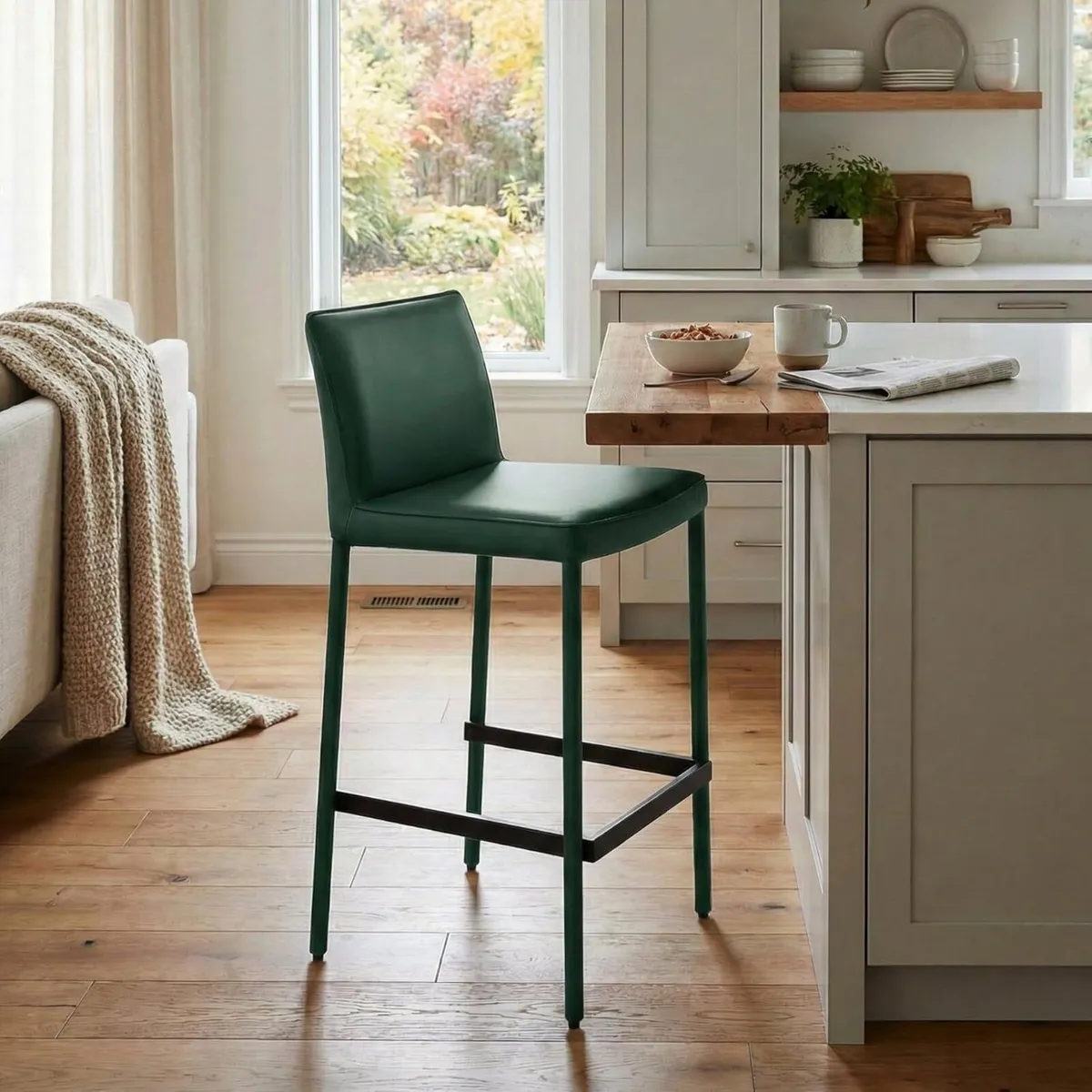 Bar Stool Upholstered Premium PU Leather Counter - Image 1