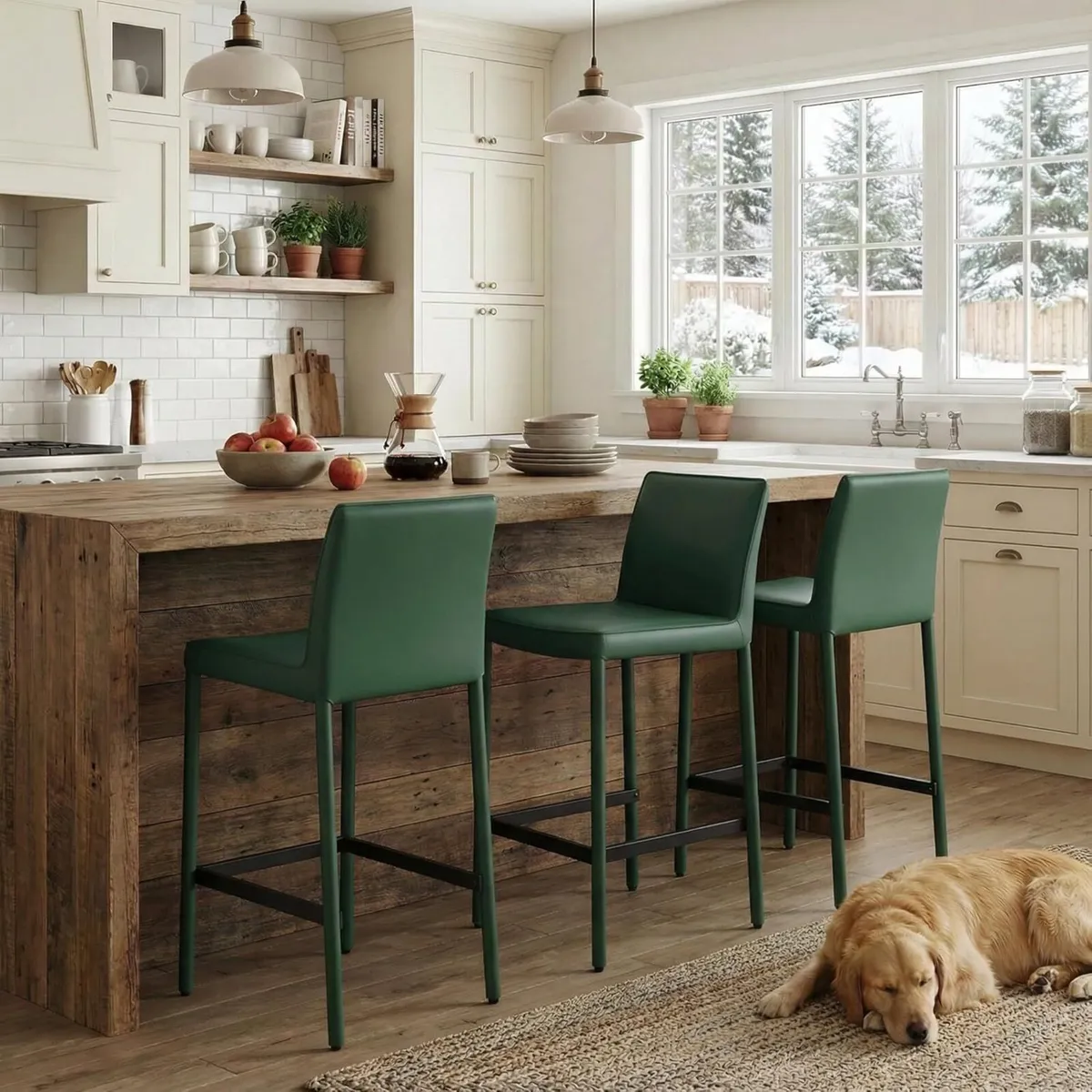 Bar Stool Upholstered Premium PU Leather Counter - Image 3