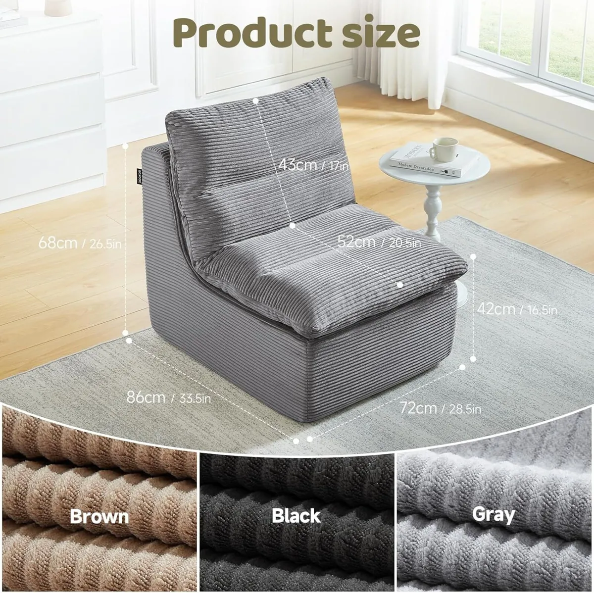 Boneless Chair Small Lounge Chairs for Adults - Image 2