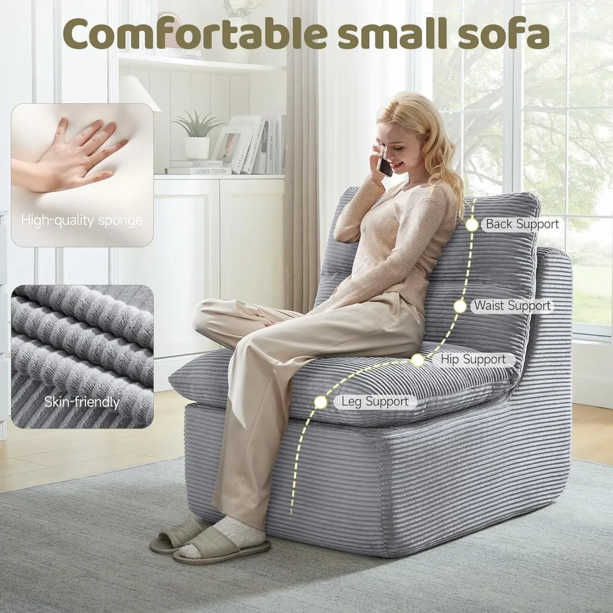 Boneless Chair Small Lounge Chairs for Adults - Image 3