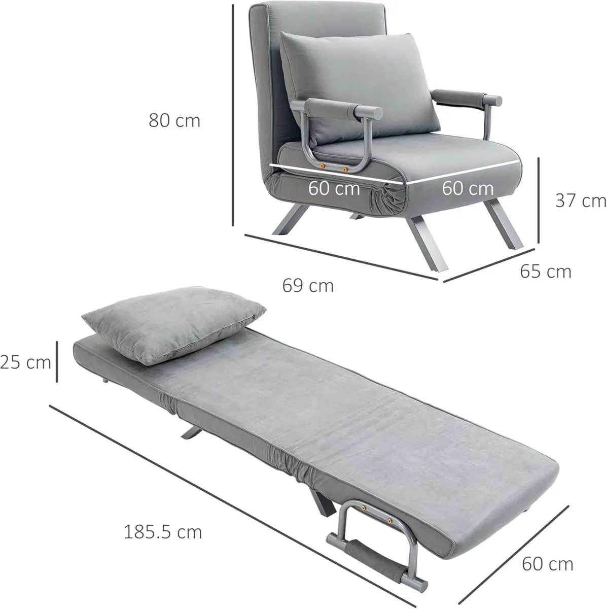 Single Chair Bed Click Clack Convertible Settee - Image 3