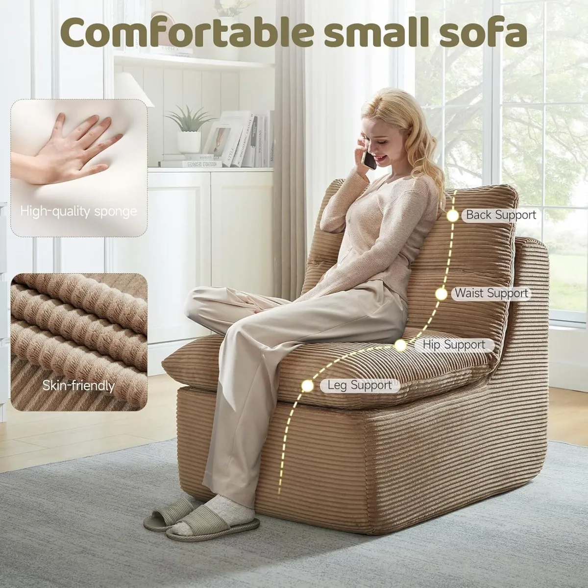 Boneless Chair Fireplace Lounge for Adults Memory - Image 3