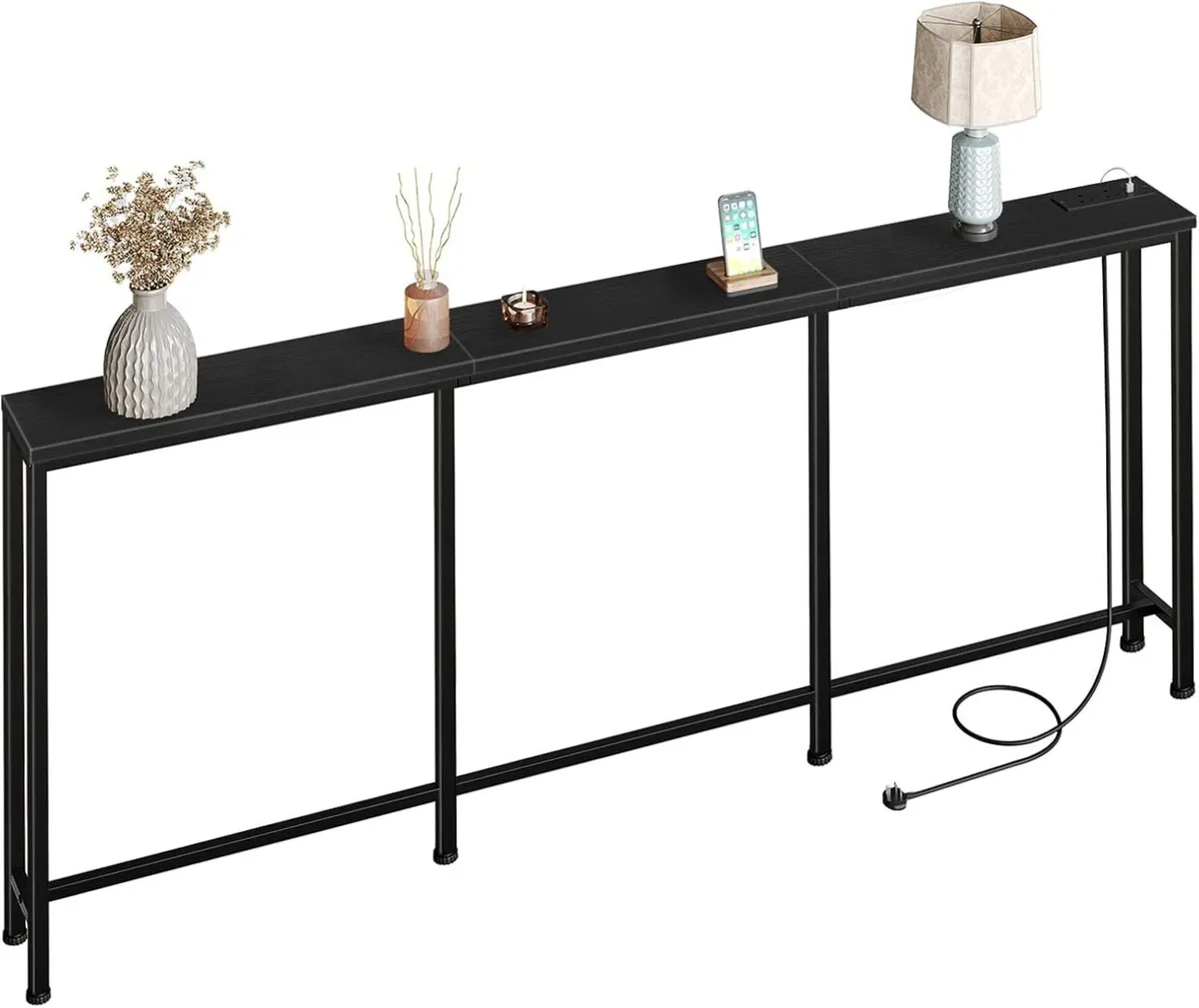 200 cm Narrow Console Table with Power Outlet 18 - Image 1