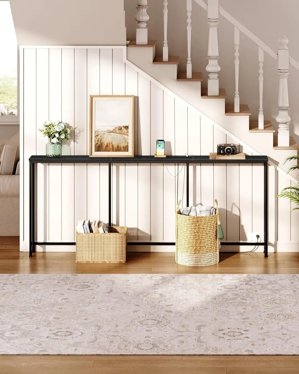 200 cm Narrow Console Table with Power Outlet 18 - Image 2