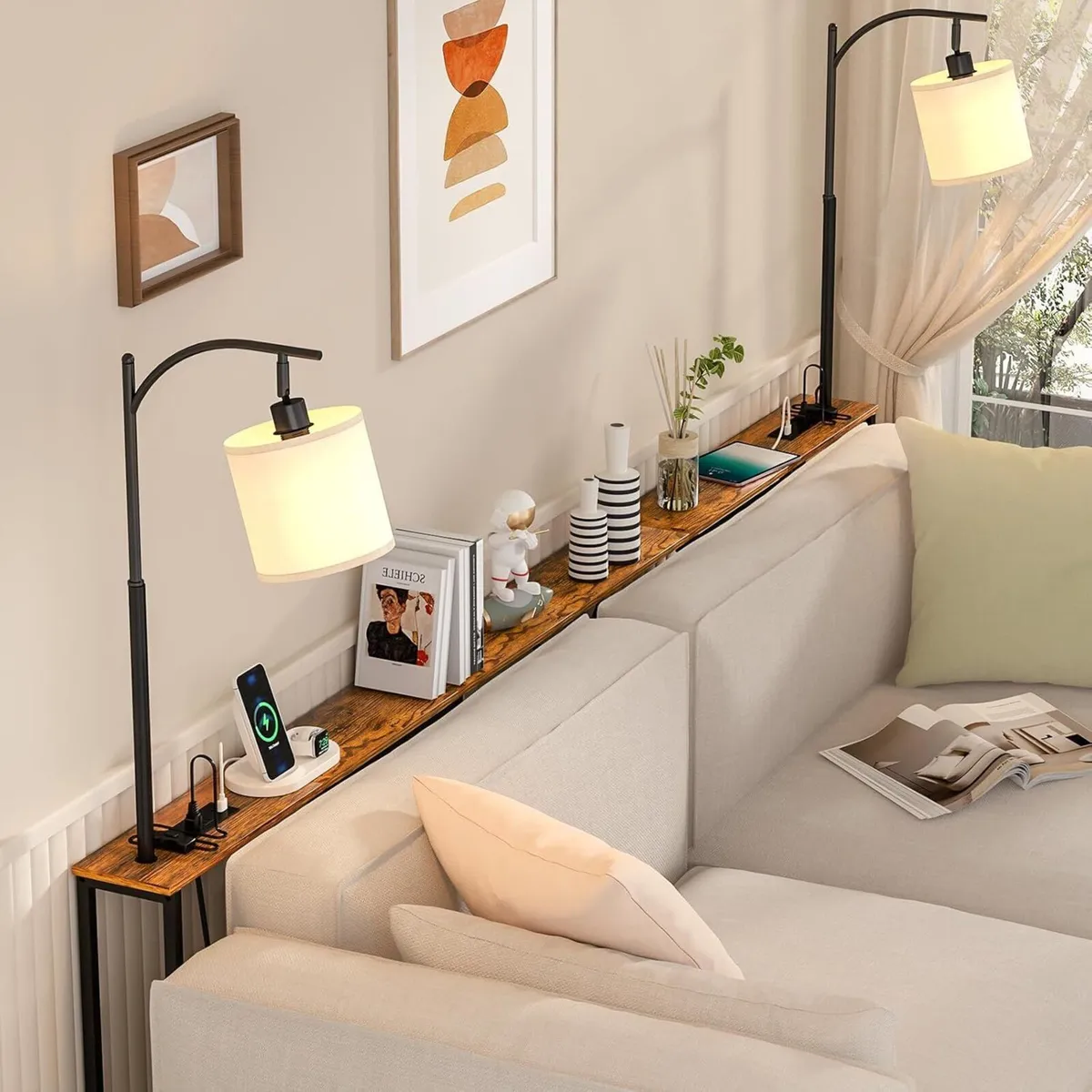 Skinny Console Table with Outlet Sofa Light - Image 2