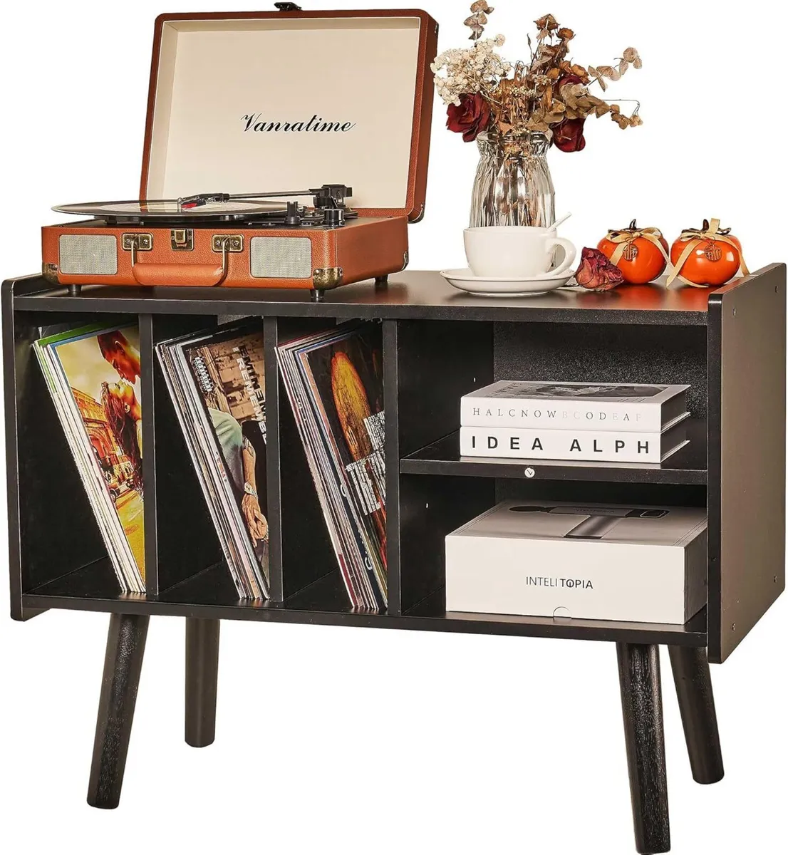 Record Player Stand with Vinyl Storage Holds Up - Image 1